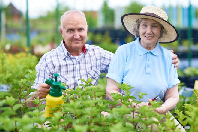 Senior Family Gardening - Stock Photos | Motion Array