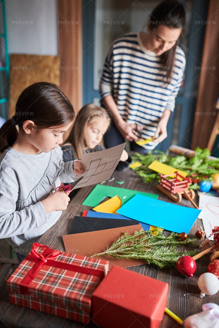 Kids Making Handmade Presents: Stock Photos