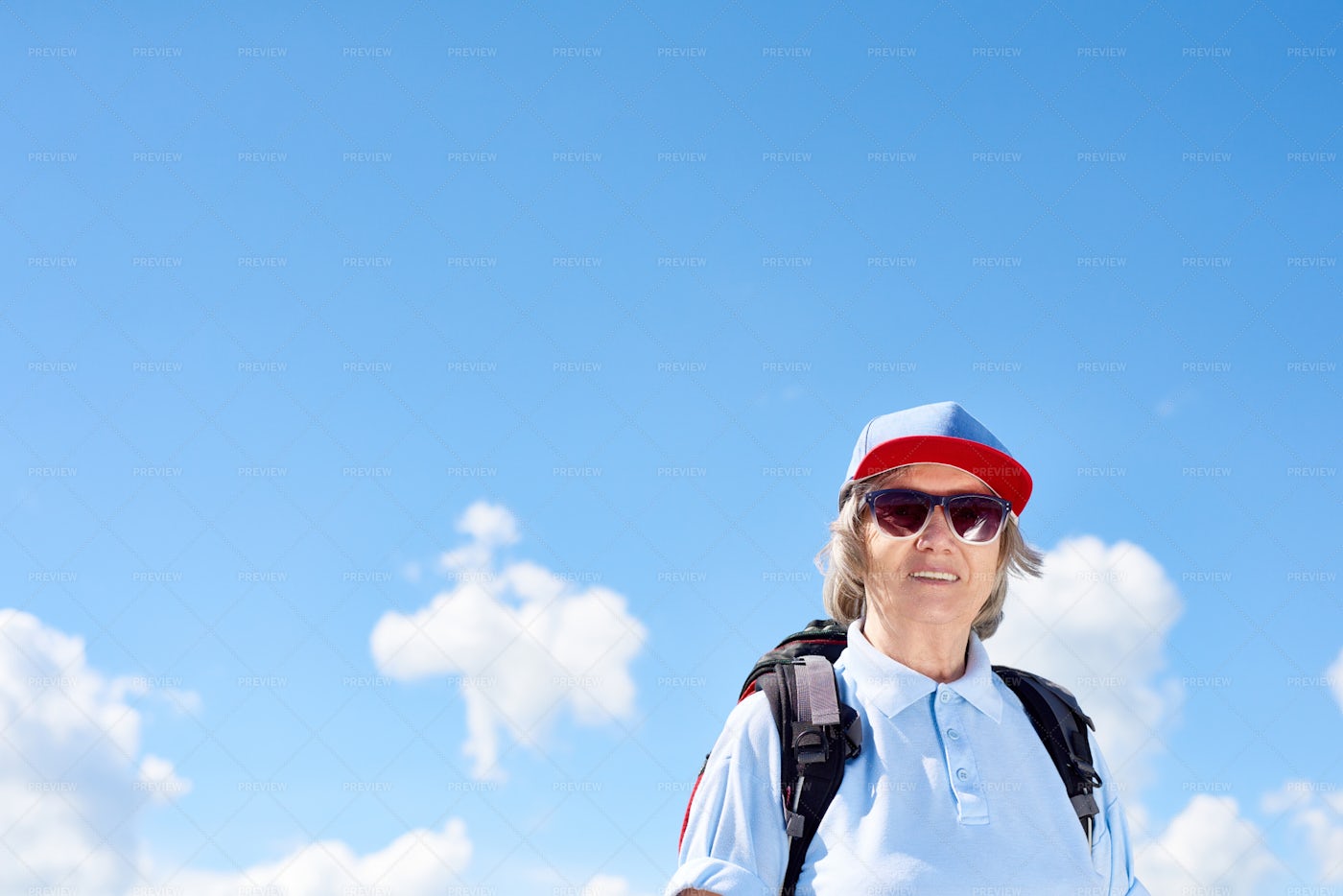 Active Senior Woman Enjoying Hiking: Stock Photos