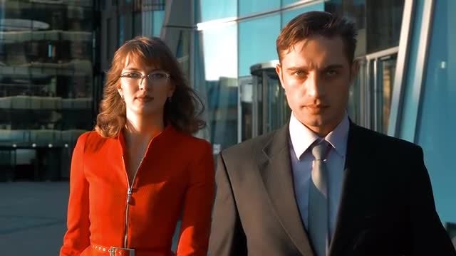 Two Serious Business People: Stock Video