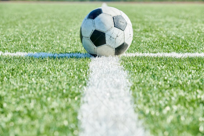 Soccer ball on the football field Stock Photo by ©GekaSkr 271137032