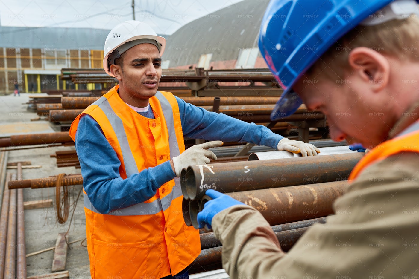 Construction Workers At Work: Stock Photos