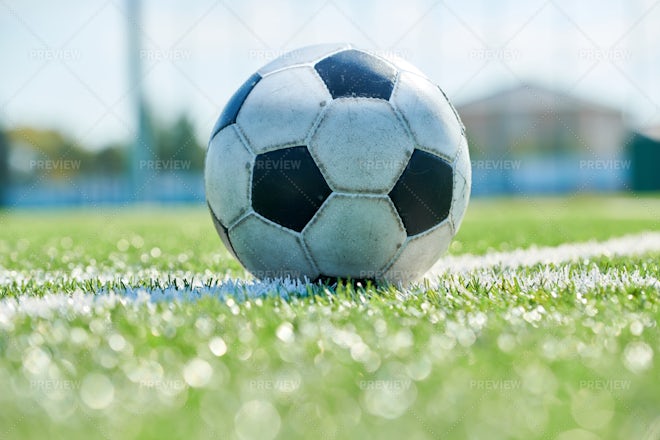 Soccer ball on the football field Stock Photo by ©GekaSkr 271137032