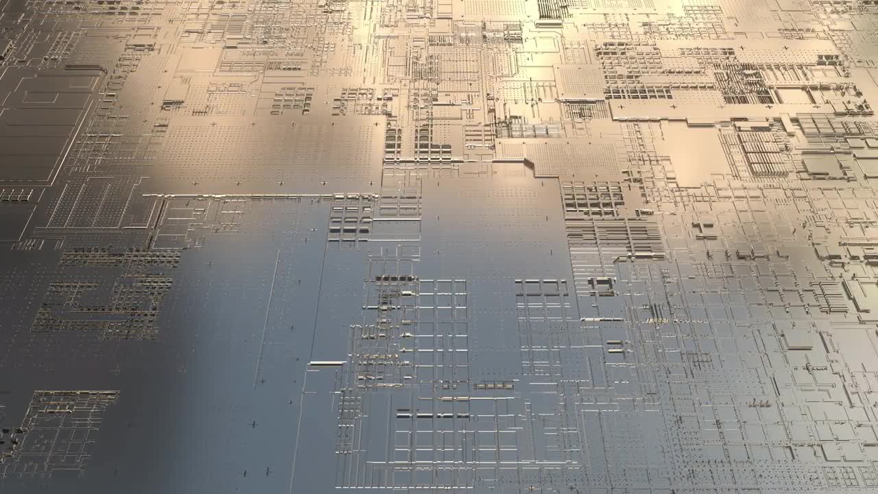 Metal Circuit Board 3D Stock Motion Graphics Motion Array