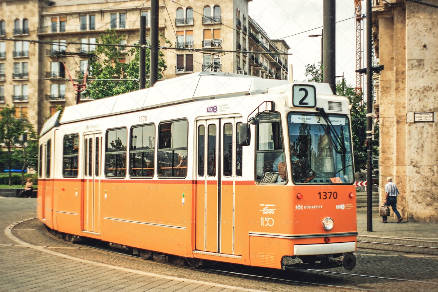 A Tram Rides Past: Stock Photos