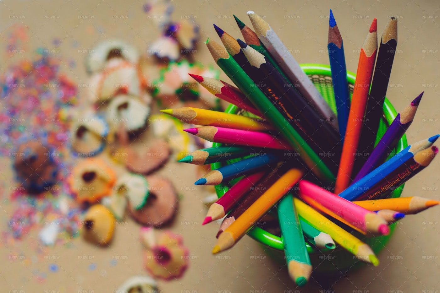 Shavings With Pencils In Cup: Stock Photos