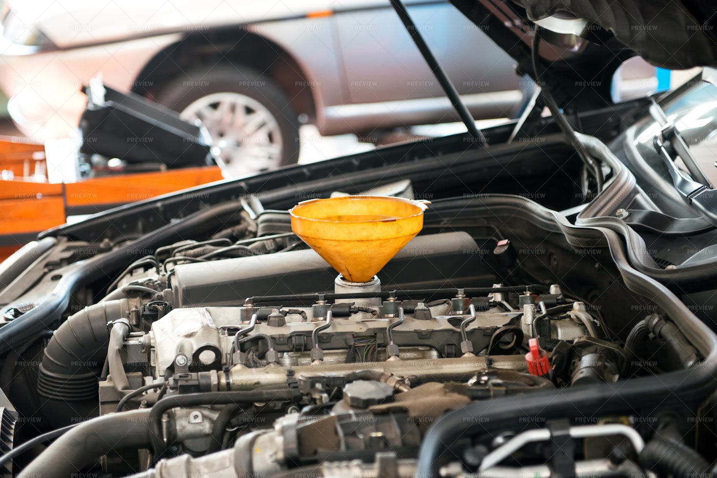 Car Engine With Funnel Stock Photos Motion Array