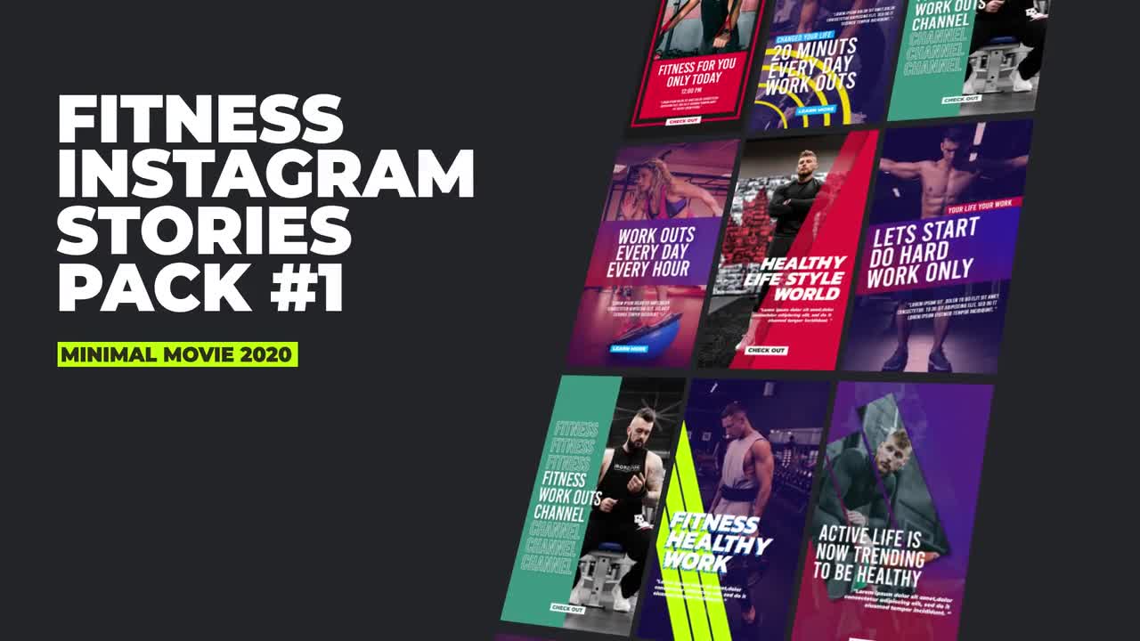 Fitness Instagram Stories Pack #1 - Premiere Pro Templates | Motion Array