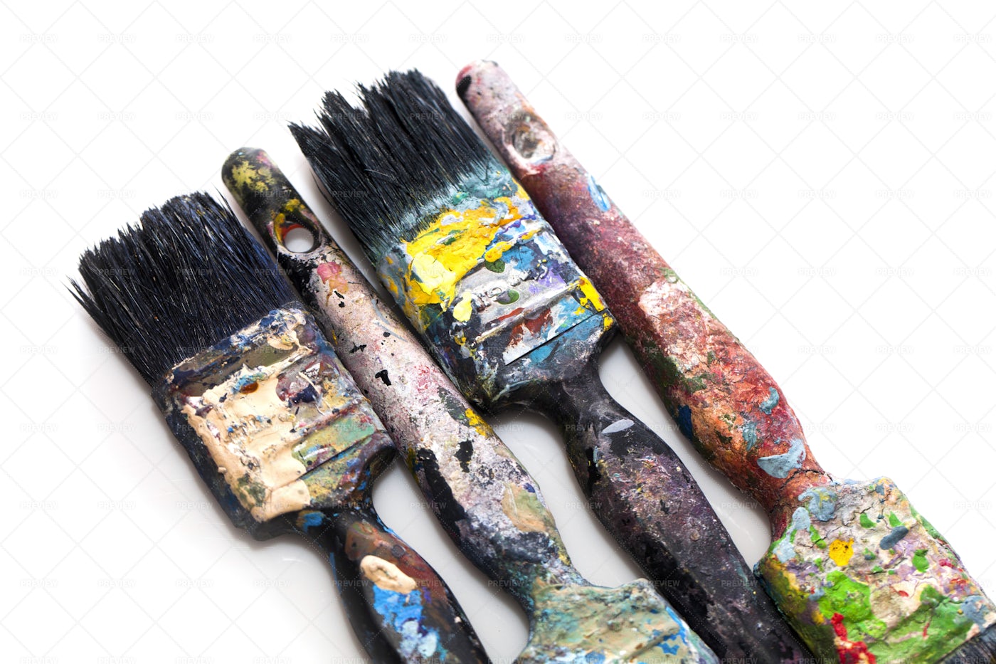 Used Paint Brushes: Stock Photos