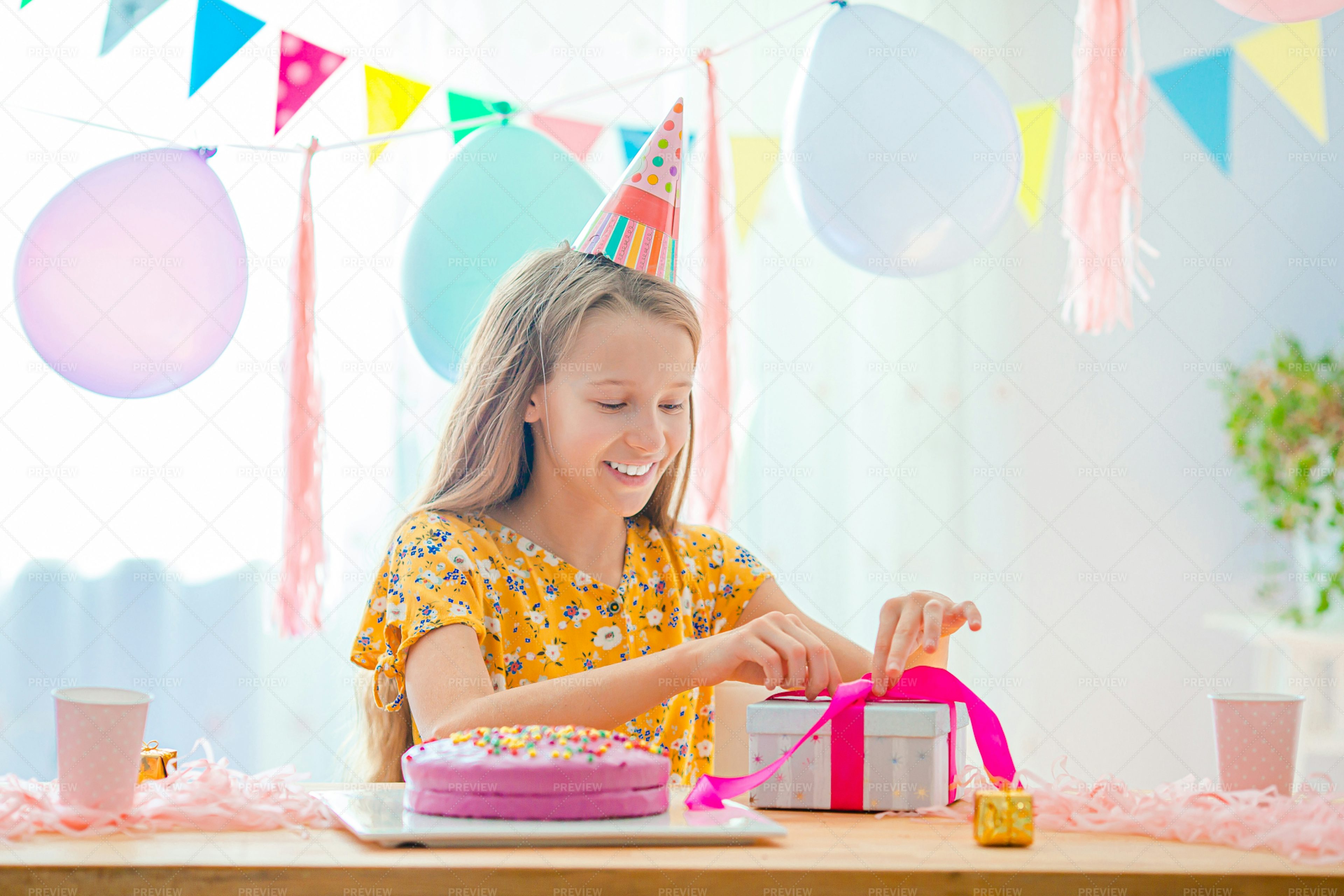 Opening A Birthday Present  Stock Photos  Motion Array