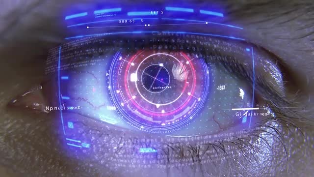 Eye With Holograms: Stock Motion Graphics