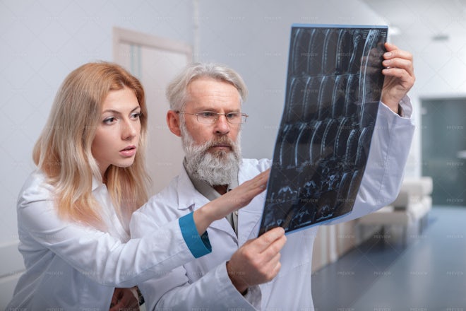 Examining The MRI Scan - Stock Photos | Motion Array