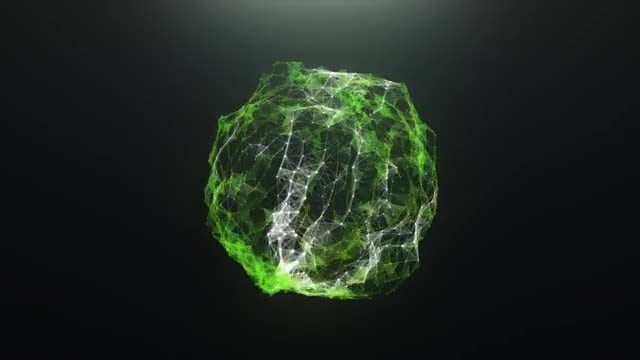 Green Abstract Virus Ball: Stock Motion Graphics