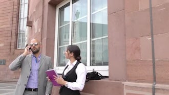 Business Man and Woman Teamwork Talking: Stock Video