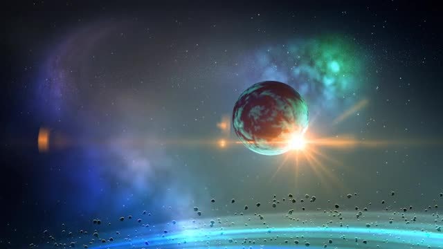 Planet In Space Loop: Stock Motion Graphics