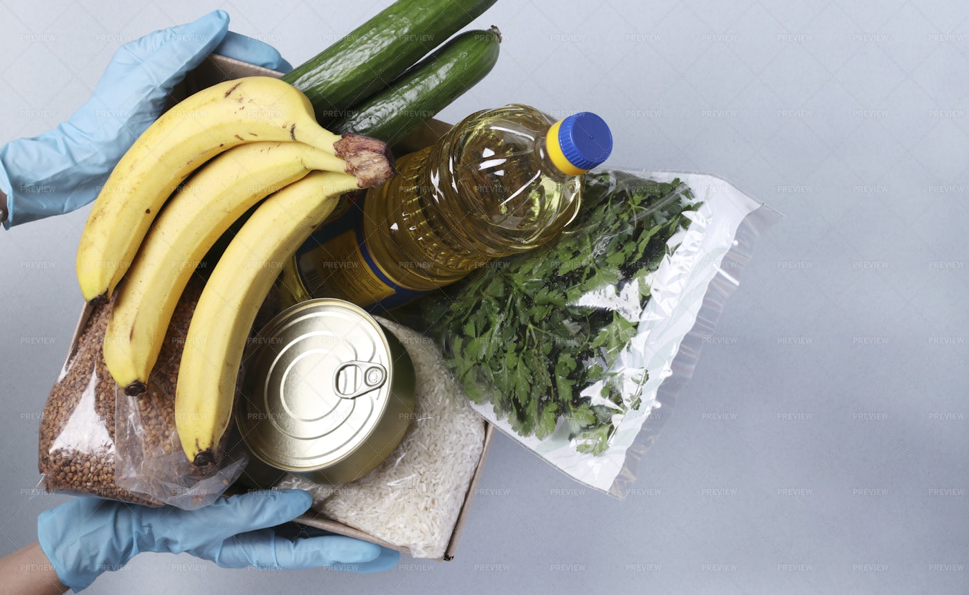 Food Delivery And Gloves: Stock Photos