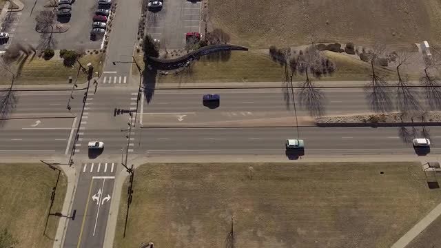 Cars And Intersection: Stock Video