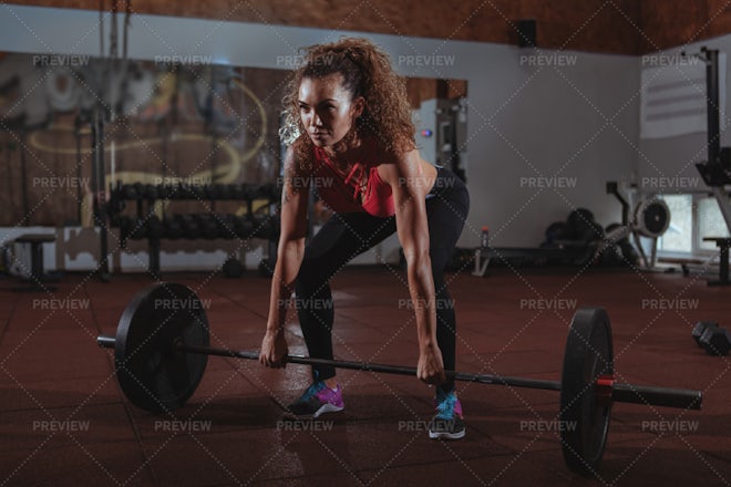 Fitness female exercising on gymnastic rings stock photo (123619