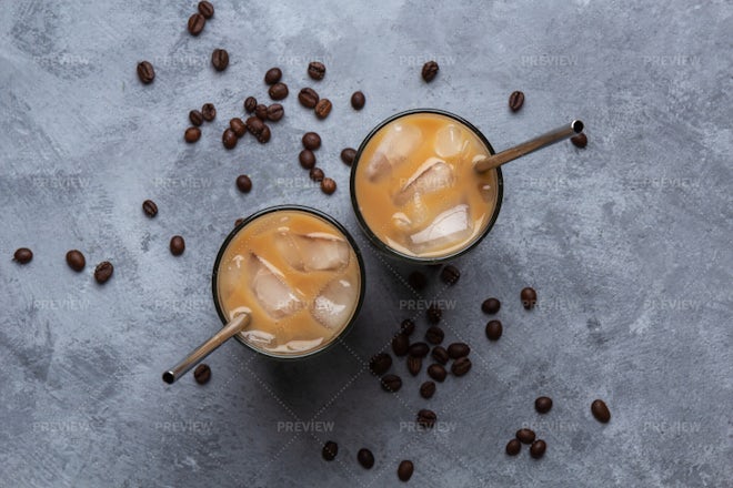 Iced Coffee in Glass Cups · Free Stock Photo