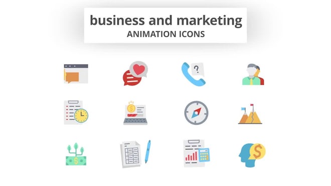 Business & Marketing - Animation Icons Freebies template preview