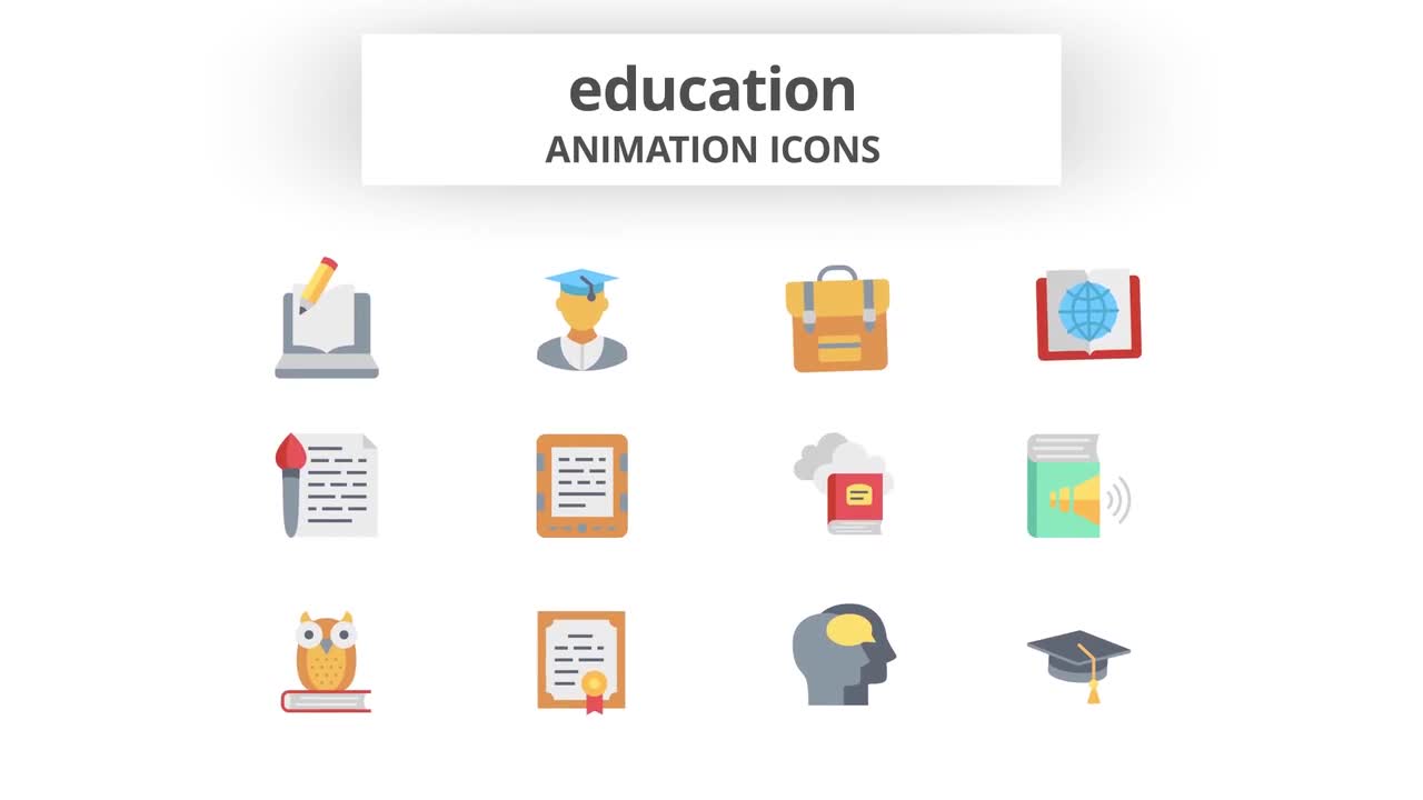 Education - Animation Icons - After Effects Templates | Motion Array
