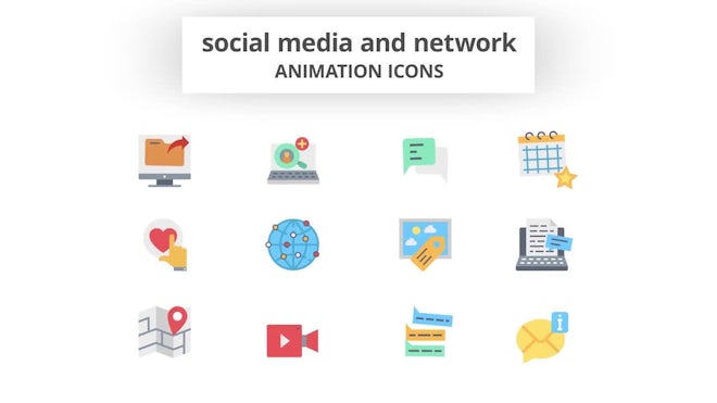 Social Media & Network - Animation Icons Freebies template preview