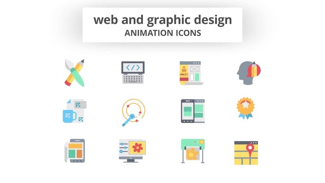 Web & Graphic Design - Animation Icons Freebies template preview