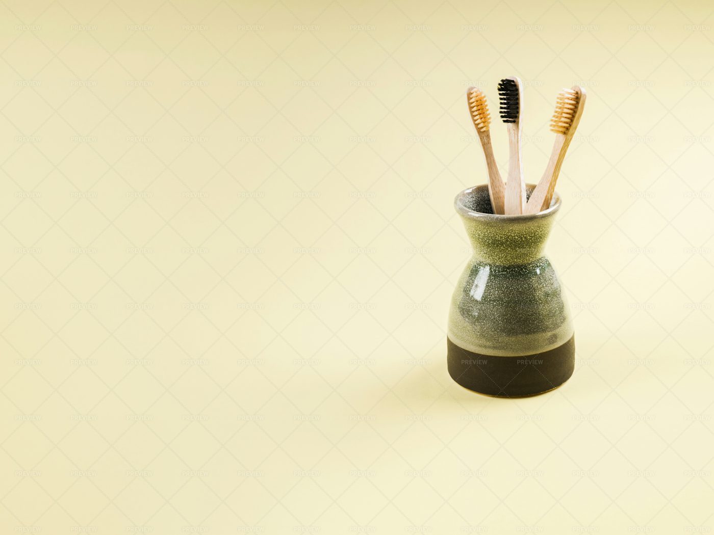 Zero Waste Bamboo Toothbrushes: Stock Photos