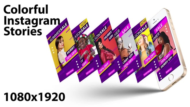 Colorful Instagram Stories Freebies template preview