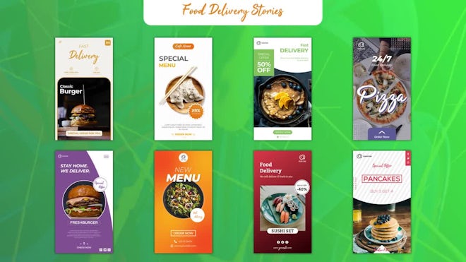 Food Delivery Stories Freebies template preview