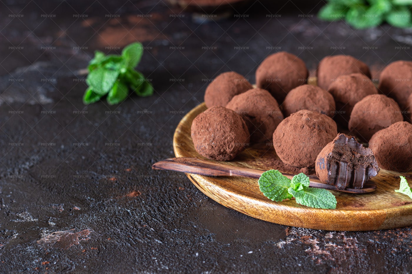 Chocolate Candy With Cocoa Powder: Stock Photos
