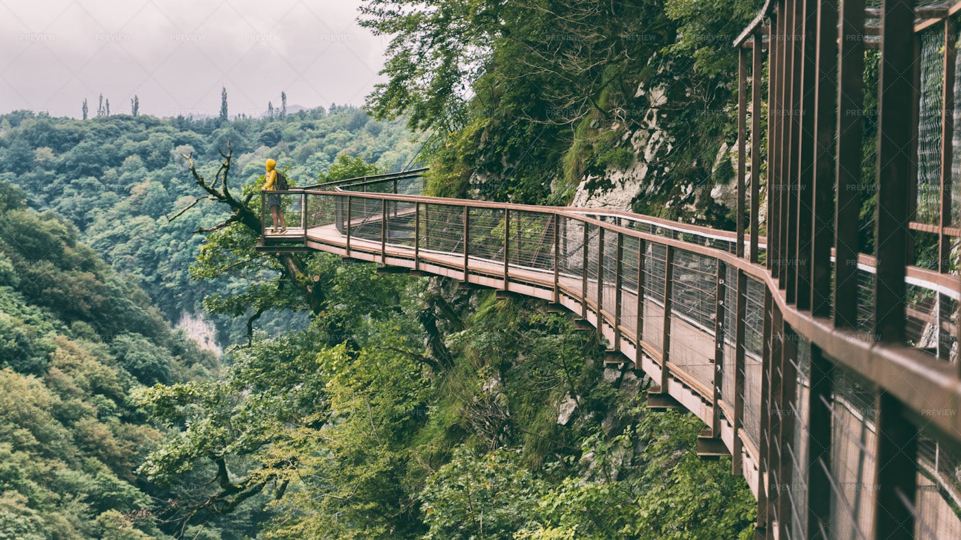 Iron Construction In Canyon: Stock Photos