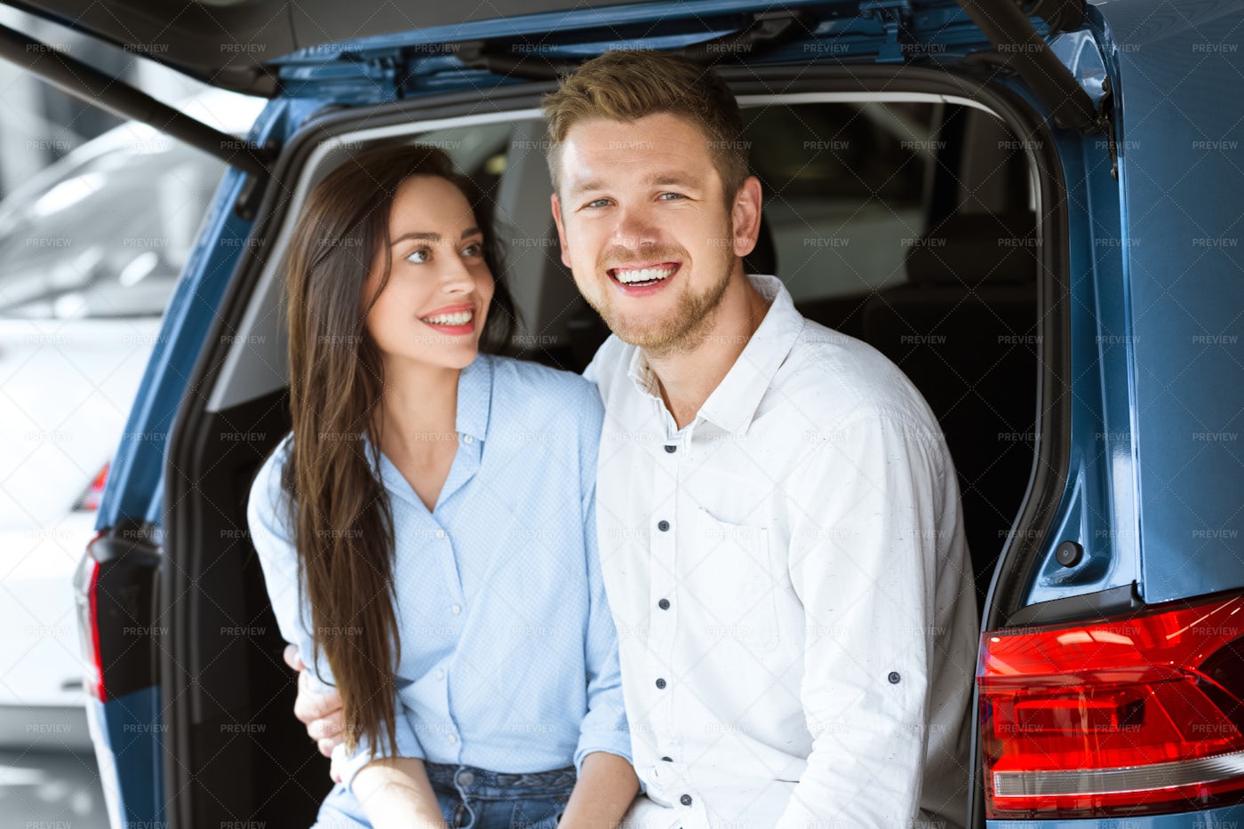Sitting In A Car Trunk: Stock Photos