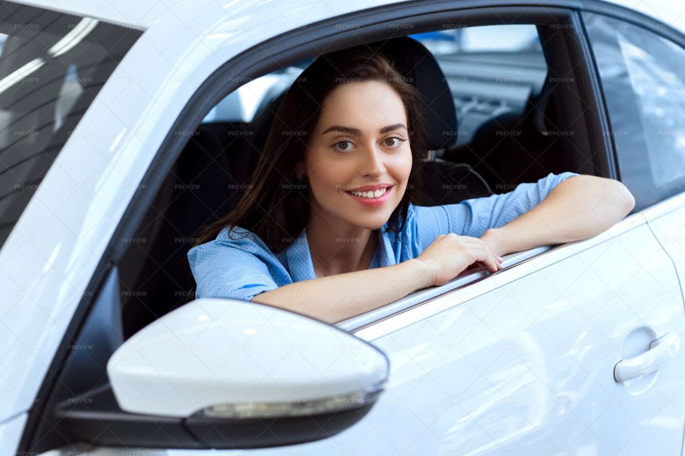 Woman In The Car: Stock Photos