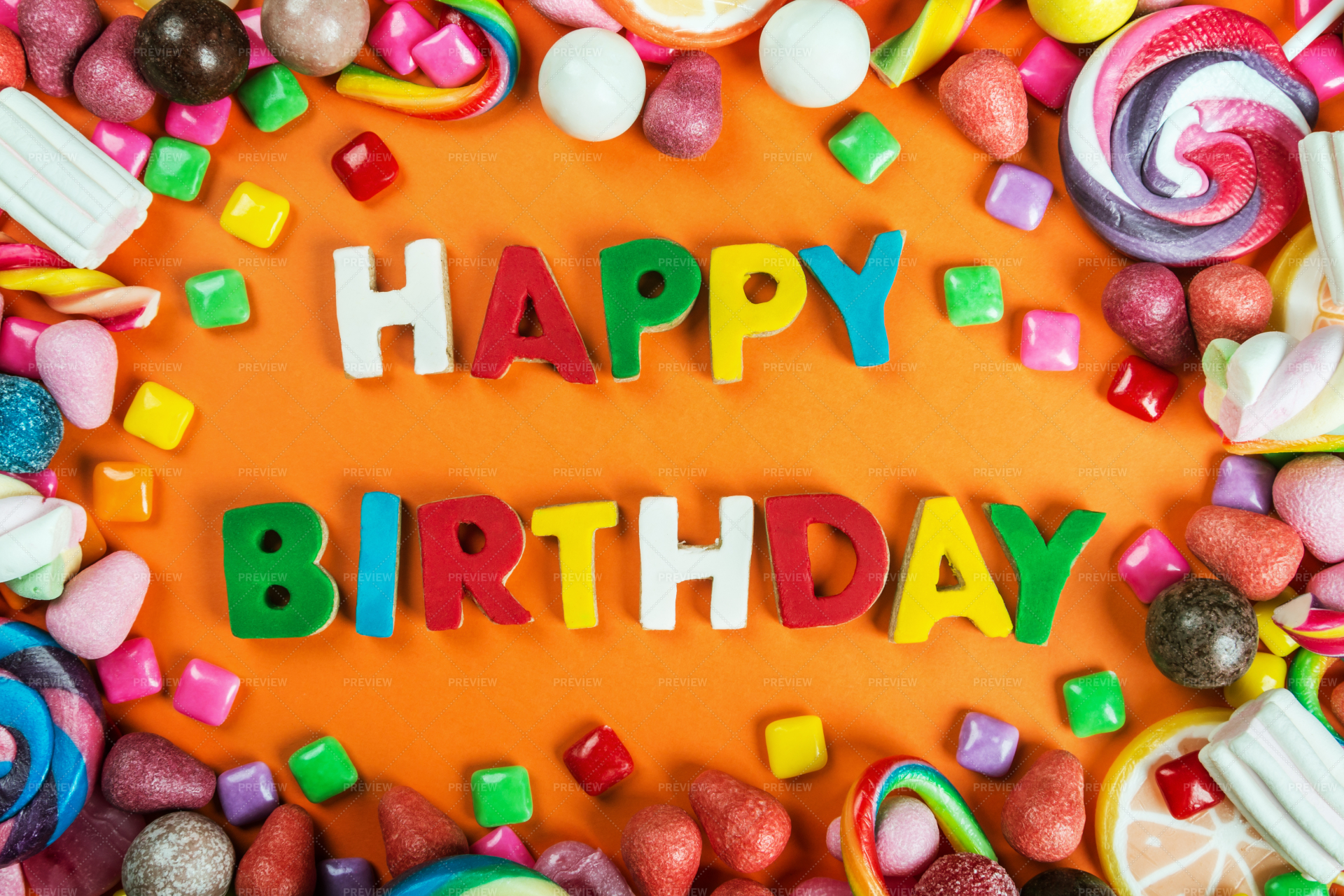 Happy Birthday In Candy - Stock Photos | Motion Array