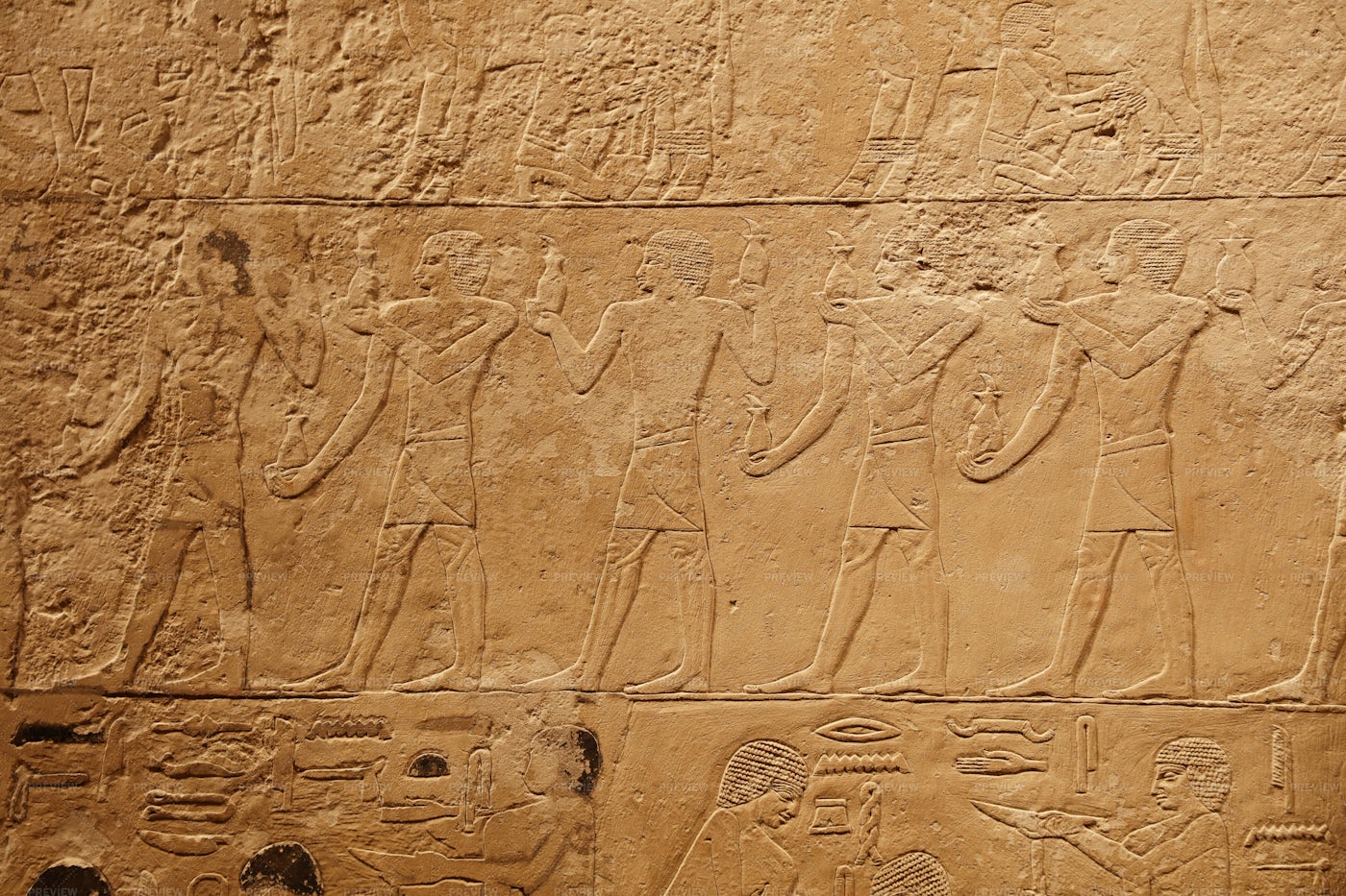 Egyptian Wall Carvings: Stock Photos
