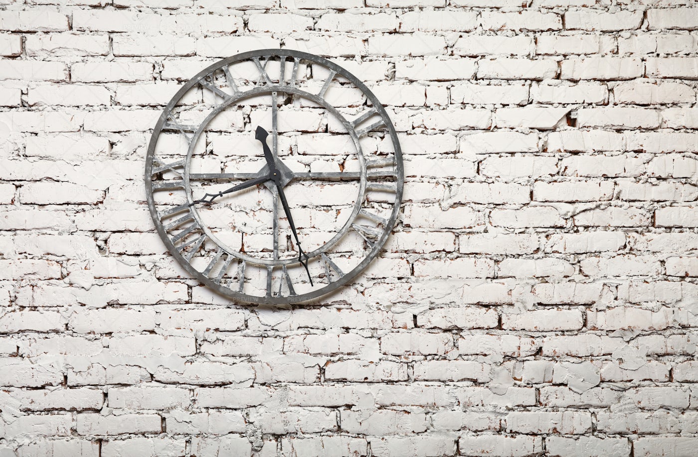 Metal Clock On Wall: Stock Photos
