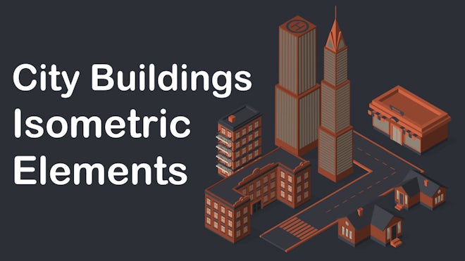 Isometric City Buildings Freebies template preview