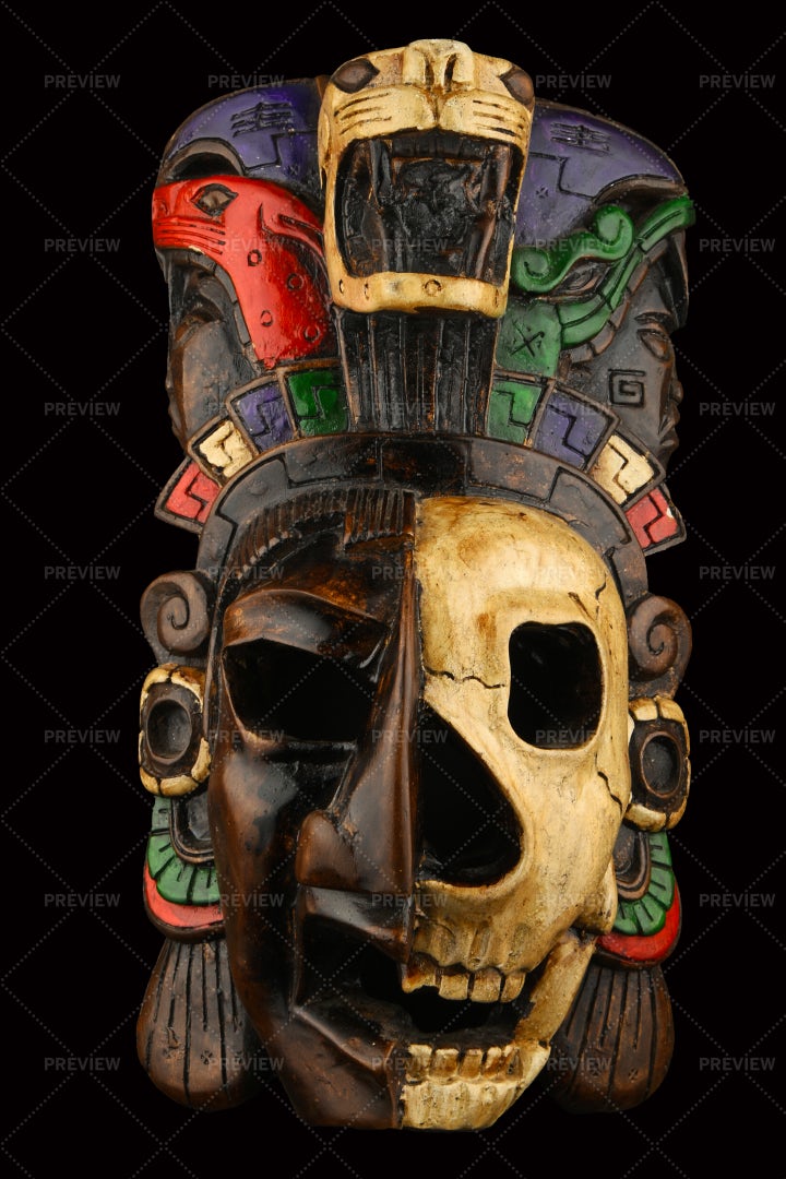 Mexican Ceramic Painted Mask: Stock Photos
