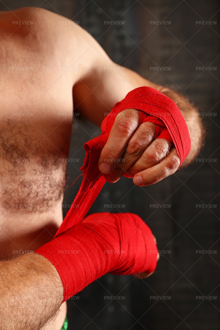 Boxer Wraps Wrists: Stock Photos