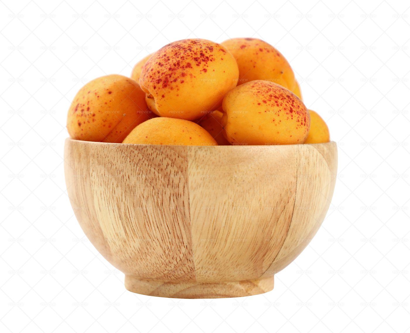 Apricots In Wooden Bowl: Stock Photos