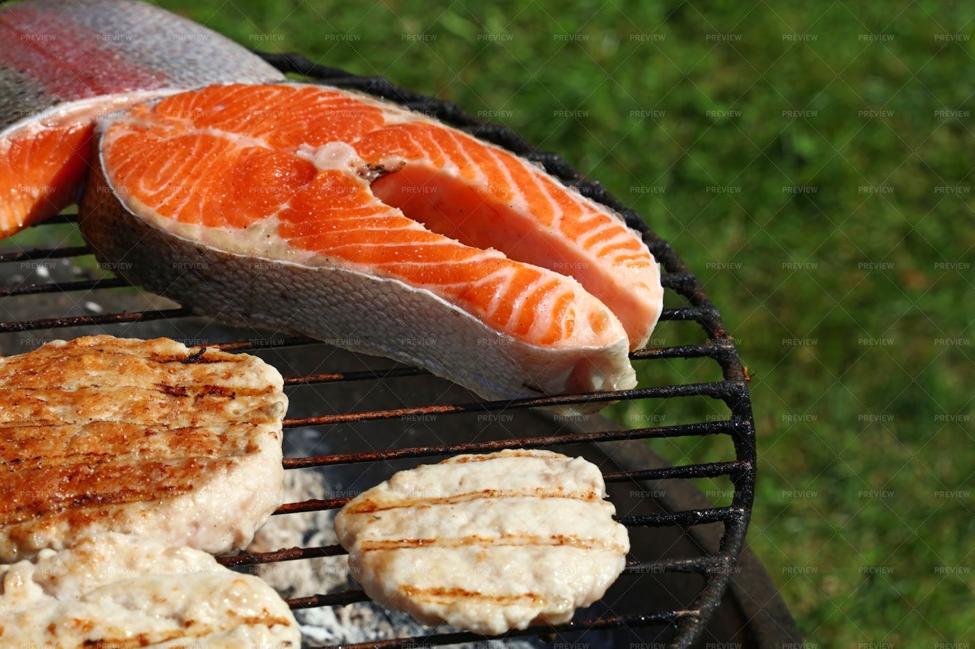 Barbecuing Meats: Stock Photos