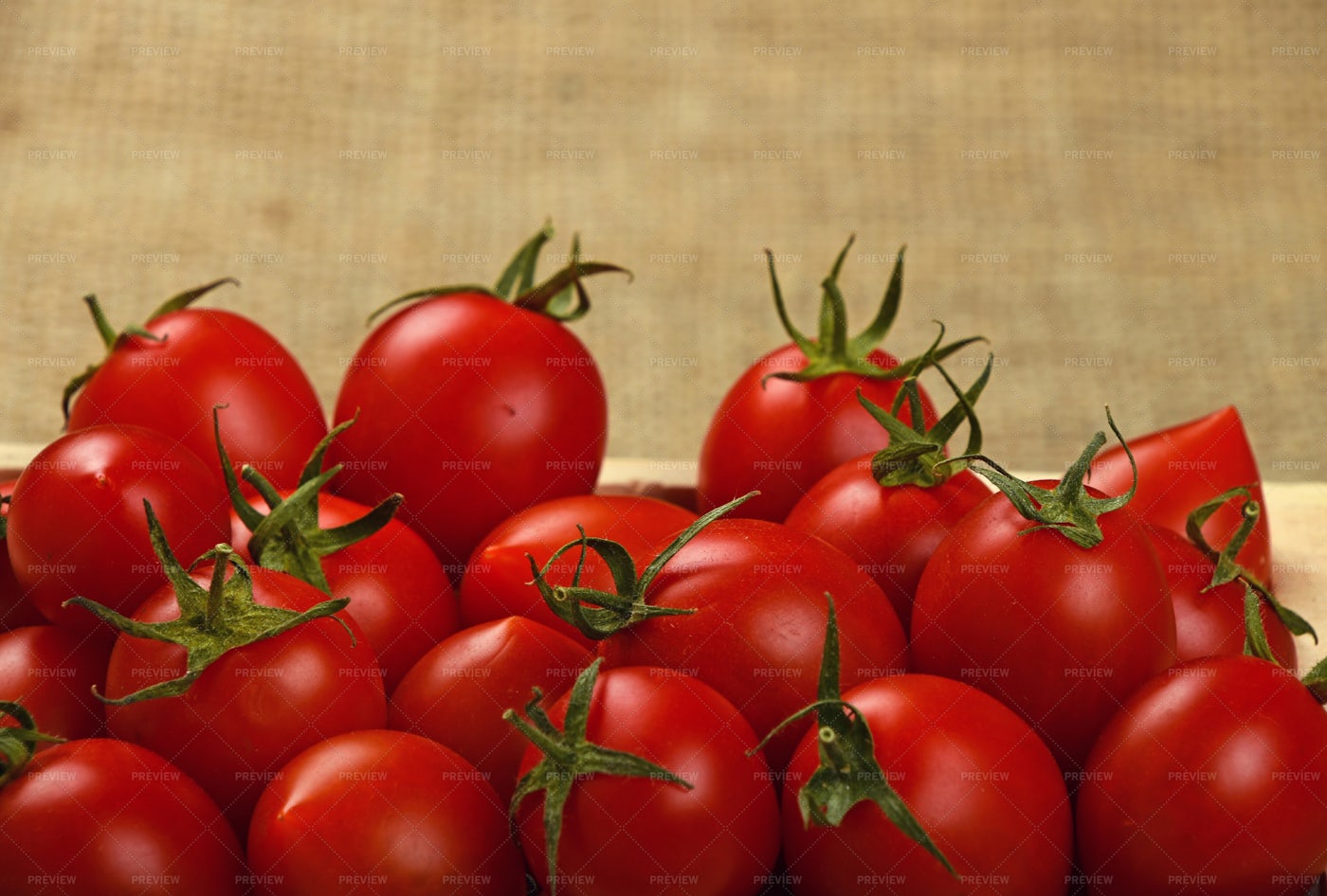 Tomatoes In Wooden Box: Stock Photos