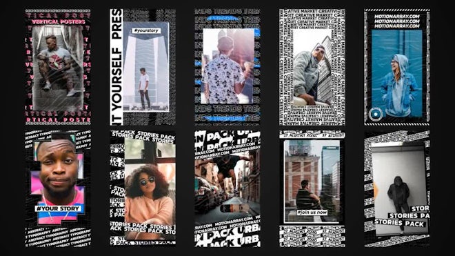 Urban Typography Stories Freebies template preview