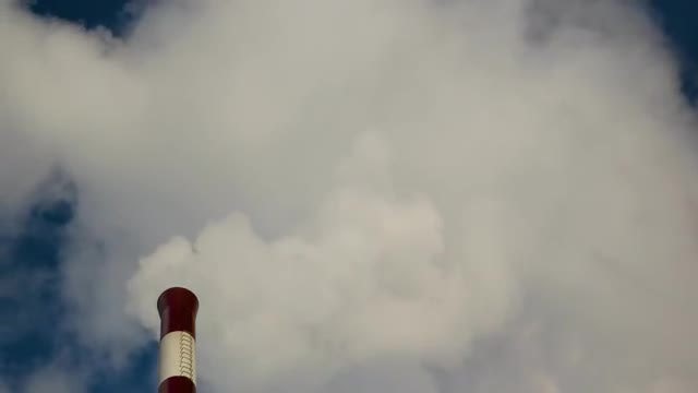 From the factory pipe goes smoke: Stock Video