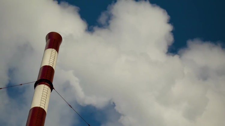 The Factory Chimney Smokes: Stock Video