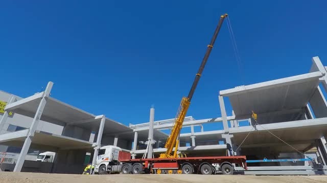 Construction Site With A Blue Sky: Stock Video