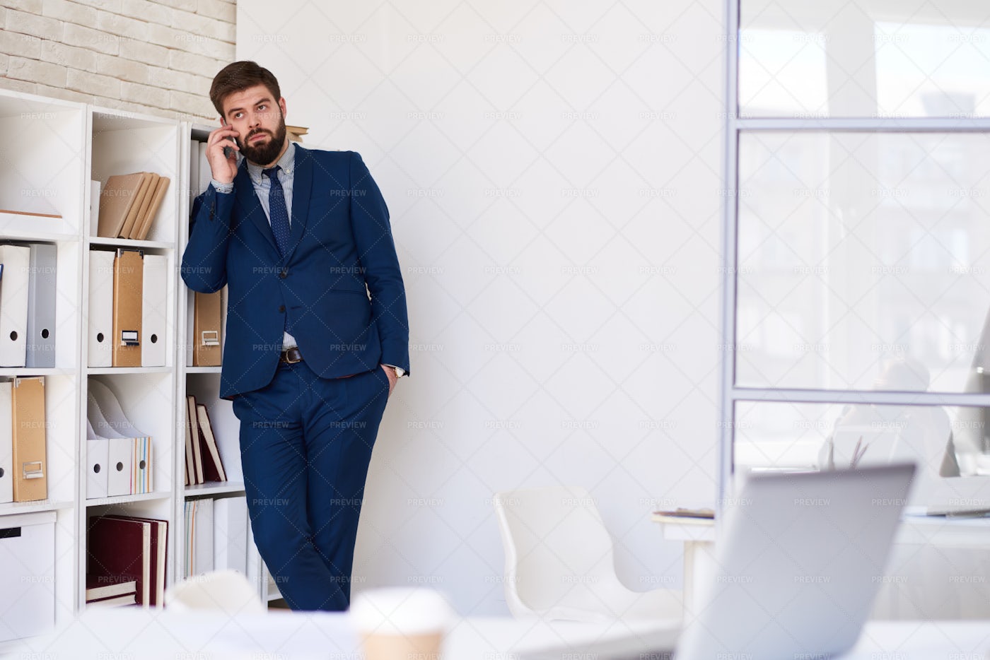 Business Professional Making Phone...: Stock Photos