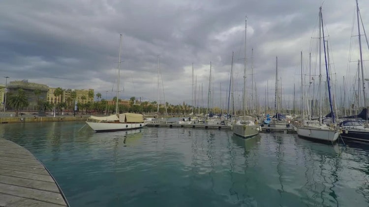 Harbor Port On A Gloomy Day: Stock Video