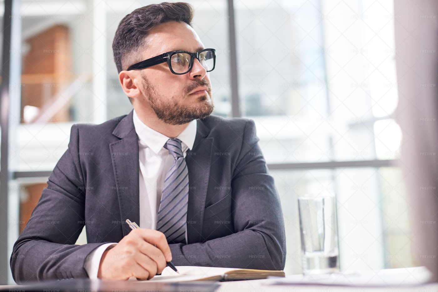 Portrait Of Pensive Entrepreneur: Stock Photos
